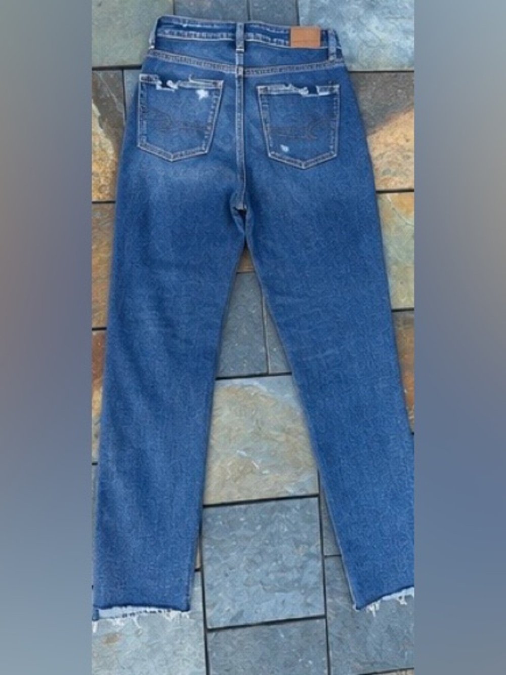 American Eagle Size 2 Regular Distressed High Rise Straight Leg Jeans - Picture 8 of 10